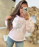 GUESS RHINESTONES MINI BEAR HOODIE V6BQ28K9361 - A60W PINK