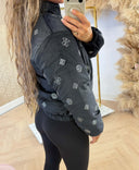 GUESS AMALIA ALLOVER PEONY JACKET V6BL04K6310 - BLACK