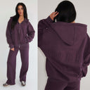 UNIQUE THE LABEL NYLA WIDE LEG JOGGER DEEP BERRY