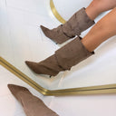 BASIC SUEDINE LAARS MET HAKJE HL-22 - KHAKI