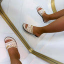 SCHÖNER DETAIL-PANTOFFEL GQ8-079 - BEIGE