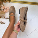 ANNE FRINGE SLIPPER AQ212 - BROWN