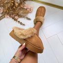 GLITTER PANTOFFEL X28-PL - CAMEL