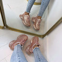 GLITTER SNEAKER 8-210 - CHAMPAGNE