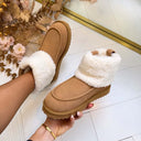 LIU JO JIL 13 COW SUEDE/FUR ANKLE BOOT SF6145 P0306 - COGNAC