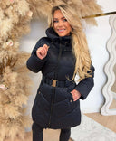 GUESS NEW IMMA LOGO MIDI WINTERJACKET W6BL50W4144 - BLACK