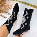 FRINGE INDIAN BOOT Y2367 - NOIR