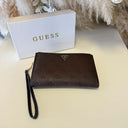 GUESS BLAKE SLG DOUBLE ZIP ORGANIZER PD2222157 - BROWN LOGO