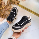 PAILLETTEN SNEAKER 8-522 - BLACK