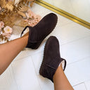 LIU JO JIL 01 COW SUEDE ANKLE BOOT SF6141 PX002 - MOKA