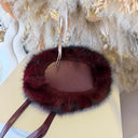BRAID FLUFFY BAG ER171 - WINE/RED