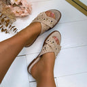 NIETEN GLITZER PANTOFFEL 9838 - BEIGE