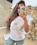 GUESS RHINESTONES MINI BEAR TEE V6BI28K9360 - A60W PINK