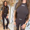 UNIQUE THE LABEL NENA SHORT SLEEVE TOP CACAO