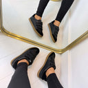 STEVE MADDEN DAYBREAK SNEAKER 3846 - BLACK ACTION LEATHER