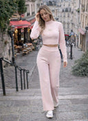 *SALE* RD SIGNATURE BIBI LONG KNITWEAR CROPT TOP - PINK