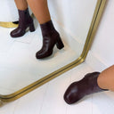 NOOR LEATHER LOOK BLOK HAK *M-717-1* - BORDEAUX