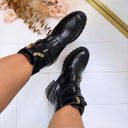 TRIPLE DOUBLE ZIP BOOT 12618-A210 - BLACK/GOLD