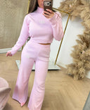 PANTALON EN MAILLE RD SIGNATURE BIBI - ROSE