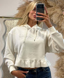 GUESS GRETA STUDS HOODIE SWEATER V7RQ04K8322 - G027 WHITE