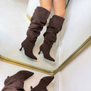 FEINER WILDLEDERSTIEFEL MIT ABSATZ DES8032 - KHAKI/SUE
