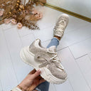 SPARKLING DETAIL SNEAKER 8997 - BEIGE
