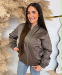 GUESS JADE LOGO BOMBER JACKET W6YL22W2911 - A11Q TAUPE