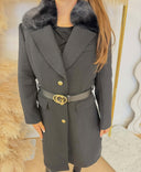 GUESS NEW PATRICE BELTED COAT W6BL40W4092 - JBLK BLACK
