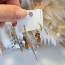 STONES EARRING EH1149 - GOLD/BROWN