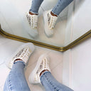 *SALE* FLOWER LACE SNEAKER LS698 - BEIGE