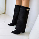 SUEDINE LOCK-STIEFEL 9501A - SCHWARZ