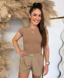 UNIQUE THE LABEL DANA SHORT SLEEVE TEE - SANDY