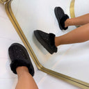 GLITTER PANTOFFEL X28-PL - BLACK