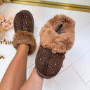GLITTER PANTOFFEL X28-PL - BROWN