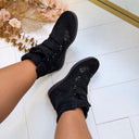 SPARKLING WEDGE BOOT HB-330 - BLACK