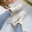 *SALE* FLOWER LACE SNEAKER LS698 - BEIGE
