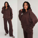 UNIQUE THE LABEL NYLA WIDE LEG JOGGER CACAO