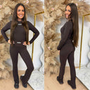 UNIQUE THE LABEL NENA LONGSLEEVE TOP CACAO