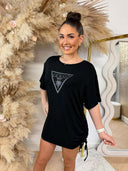 *SALE* GUESS BEACH TRIANGLE OVERSIZED TEE E4GI00K68D2 - JBLK
