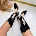 *ACTIE* WESTERN BESTSELLER LAARS DES671 - BLACK/BEIGE