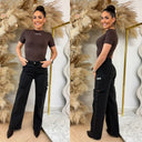 UNIQUE THE LABEL ROBYN SHORTSLEEVE CACAO