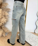 UNIQUE THE LABEL JUNE WIDE LEG JEANS MID BLUE