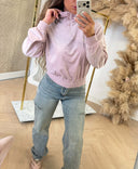 GUESS AMALIA HALF ZIP HIGH SWEATER V6BQ08K6302 - F40K LIGHT PINK
