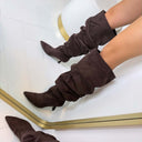 FEINER WILDLEDERSTIEFEL MIT ABSATZ DES8032 - KHAKI/SUE