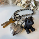 STEVE MADDEN D-BEARY KEY/BAGCHAIN BLACK