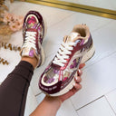 PAILLETTEN SNEAKER LT33-98 - FUCHSIA