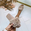 FAKE FUR SLIPPER WS-105 - KHAKI