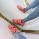 STEVE MADDEN BASSETT SNEAKER 5420 - CORAL/MULTI