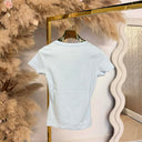 GUESS SS TRIANGLE FEATHER TEE W6GI11K3026 - A719 LIGHT BLUE