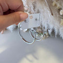 BIG HOOPS EARRING EH1122 - SILVER